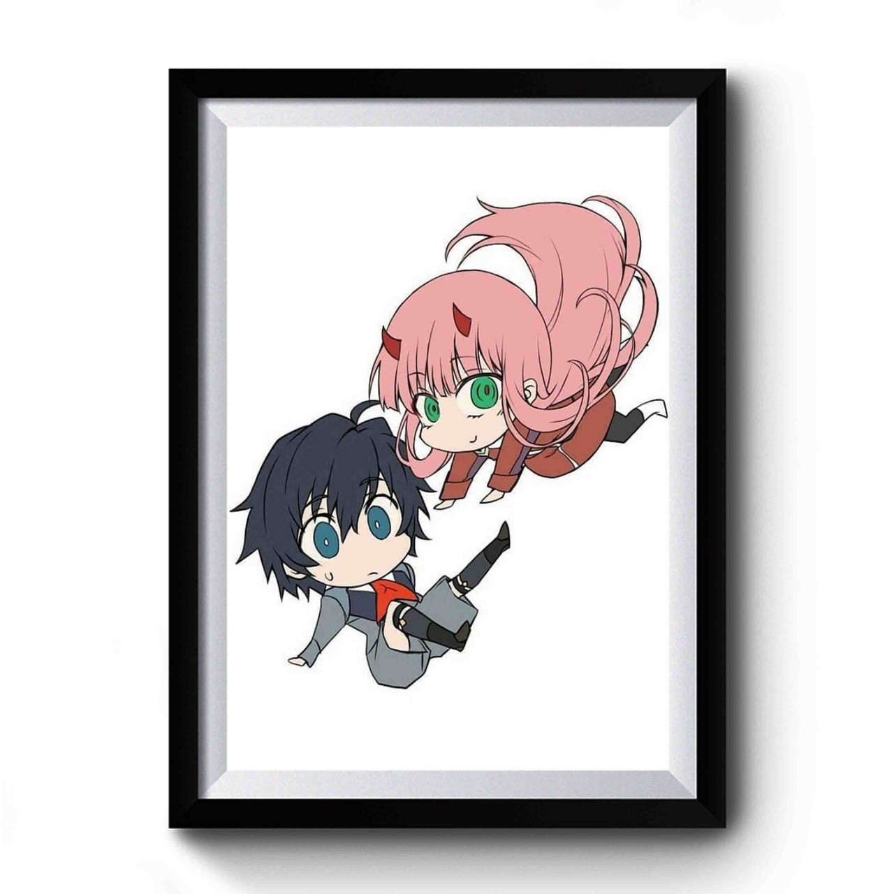 Chibi Hiro And Zero Two Darlinginthefranxx 2 Premium Poster